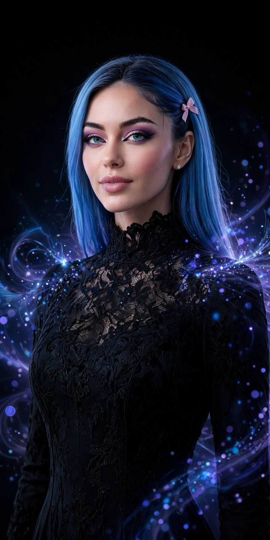 NARIKA, personaggio AI: Il blu prende luce.